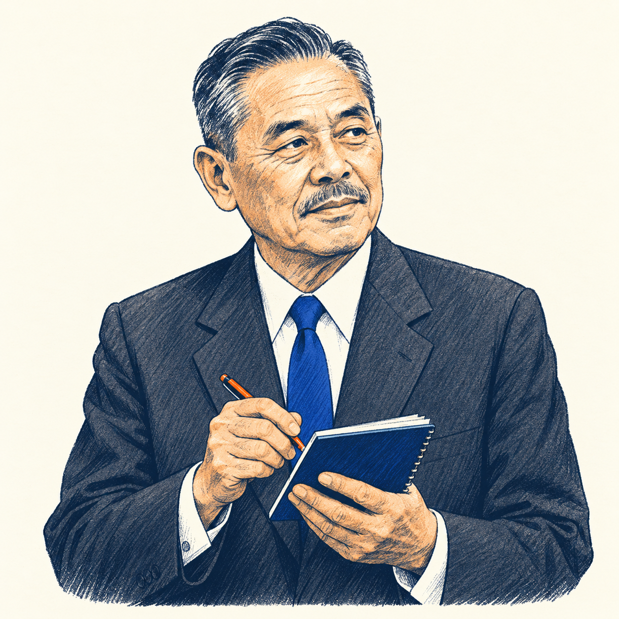 Taiichi Ohno — illustrated portrait